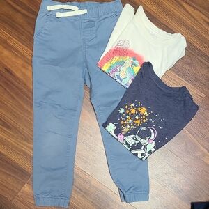 Cat & Jack Blue Jogger Sweatpants And Shirts